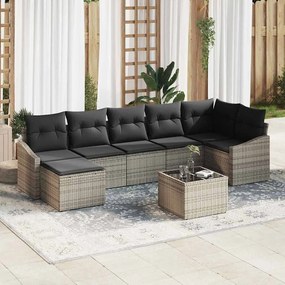 vidaXL Conjunto de Jantar de 7 Peças para Jardim com Almofadas em Polirattan Preto