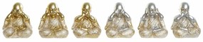 Figura Decorativa DKD Home Decor Prateado Dourado Resina Monge (10.5 x 6 x 12 cm) (6 pcs)