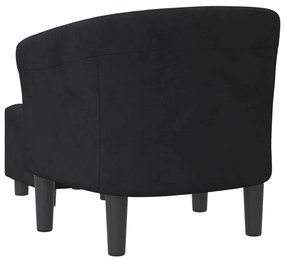 Poltrona com apoio de pés veludo preto