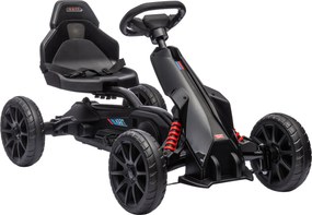 HOMCOM Kart a Pedais para Crianças com Assento Ajustável em 4 Posições, Travão de Mão e Rodas de EVA 100x58x58,5 cm Preto | Aosom Portugal