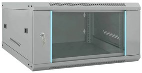 vidaXL Armário de Rede com armazenamento Cinzeto 60 x 60 x 35 cm Aço