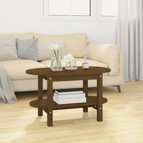 vidaXL Mesa de centro 80x45x45 cm madeira de pinho maciça castanho-mel