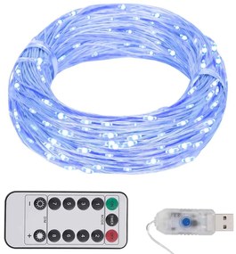 vidaXL Cordão de luzes com 150 LED 15 m azul