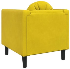 Poltrona com almofadão veludo amarelo