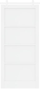 Porta Deslizante vidaXL com Conjunto de Hardware Branca 93x202 cm Made