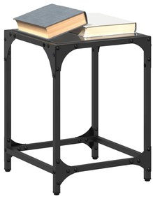 vidaXL Mesa de centro com topo em vidro preto 30x30x40 cm aço