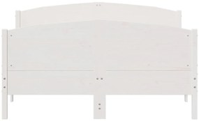 Cama sem colchão 120x200 cm madeira de pinho maciça branco