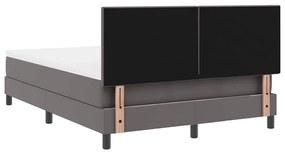 Cama Box com Colchão Cinza, 160x200 cm, Couro Sintético