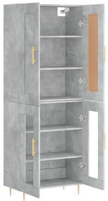 Armário alto 69,5x34x180 cm derivados de madeira cinza cimento