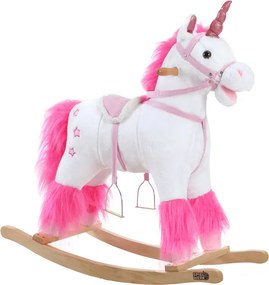 Balanço Unicórnio com função sonora 75 x 29 x 75 cm Branco + Rosa