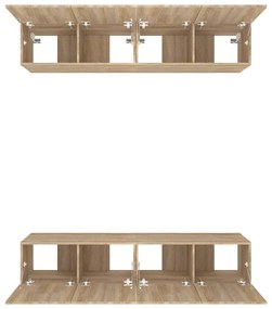 Móveis TV 4 pcs 80x30x30cm derivados de madeira carvalho sonoma