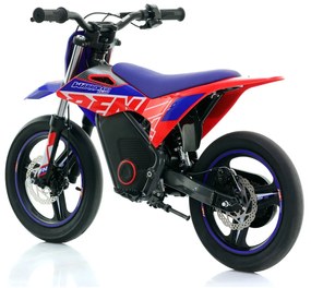 Mini moto elétrica para crianças velocidade até 30Km/h C/Limitador RFN SX-E350 WARRIOR 350W Supermotard 14/14” Azul e Vermelho