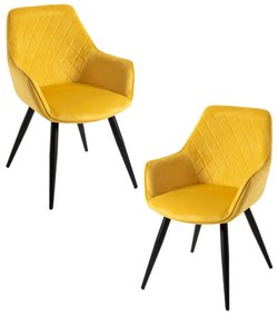 Pack 2 Cadeiras Kres Veludo - Amarelo