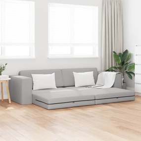 vidaXL Sofá Cama 2-em-1 Cinza Nuvem 245x150x60.5 cm Tecido
