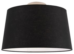 Candeeiro de teto moderno branco com abajur preto 35 cm - Combi