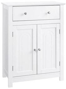 Armário de casa de banho em estilo country house. | VASAGLE | 60 x 30 x 80 cm | branco | BBC61WT.