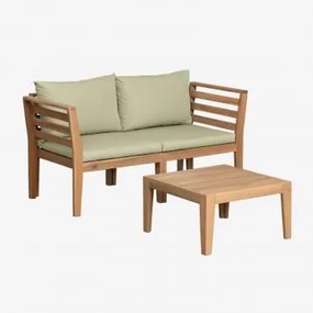 Conjunto De Sofá Modular De 2 Peças Filips Com Braços E Mesa De Centro Verde Cáqui - Sklum