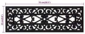Tapetes de escada 5 pcs 25x75 cm borracha