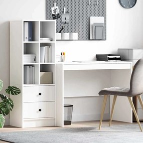 vidaXL Mesa com Armazenamento com gaveta 2 pcs Branco 100 x 50 x 76 cm