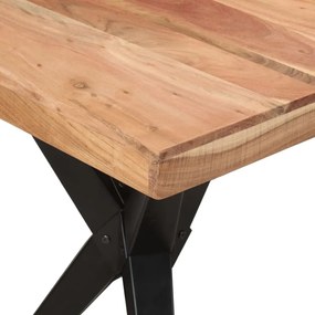 Mesa de jantar 140x70x76 cm madeira de acácia maciça preto