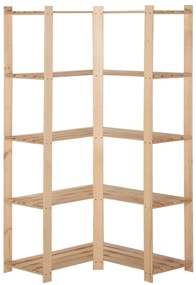 Unidade arrumação canto c/ 5 prateleiras 82,5x82,5x170 cm pinho