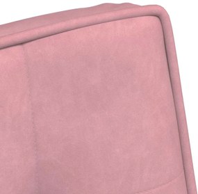 Cadeira de descanso com banco veludo rosa
