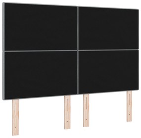 Cabeceira vidaXL Botão Tufted Cinza Claro 140 cm Tecido