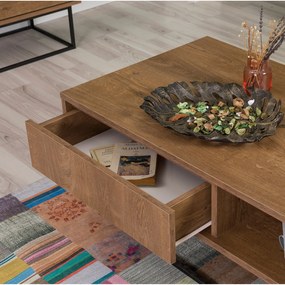 Conjunto de Mobiliário de Sala Laxus – Nogueira e Preto – 90x39x40 cm