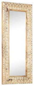 321646 vidaXL Espelho esculpido à mão 110x50x2,6cm madeira mangueira maciça
