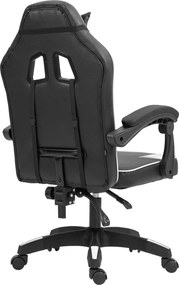 Cadeira de escritório em couro sintético preta e branca