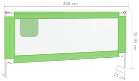 Barra de segurança p/ cama infantil tecido 200x25 cm verde
