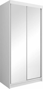 Roupeiro Dover 102, Branco, 200x100x62cm, 99 kg, Portas para roupeiro: Deslizante, Número de prateleiras: 5, Número de prateleiras: 5