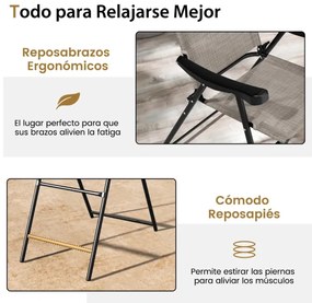 Conjunto de 2 bancos bar altos dobráveis com apoio para os pés Estrutura metálica para varanda Jardim Piscina Terraço 56 x 76 x 112 cm Carga 150 kg Ca