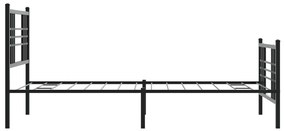 Estrutura de cama com cabeceira e pés 100x190 cm metal preto