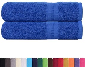 Toalhas de mãos 2 pcs 50x100 cm 360 gsm 100% algodão azul