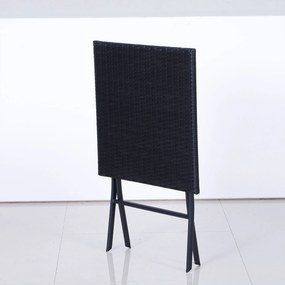 Conjunto de Jardim de Vime 3 peças Dobráveis Jogo de Mesa 60x60x72cm e