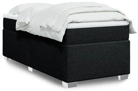 vidaXL Cama com molas/colchão 90x200 cm tecido preto