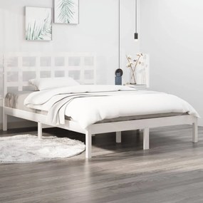 3105486 vidaXL Estrutura de cama super king 180x200 cm madeira maciça branco