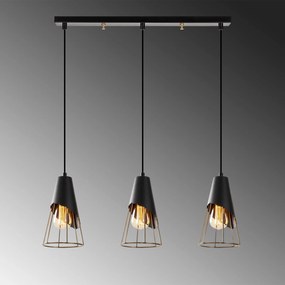 Candeeiro de Teto Sivani Tel – Preto – 67 x 17 cm