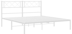 Estrutura de cama com cabeceira 120x190 cm metal branco