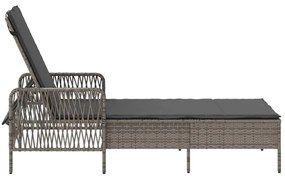 Espreguiçadeira Cinza e cinza escuro Vime PE 157 x 55 x 92 cm
