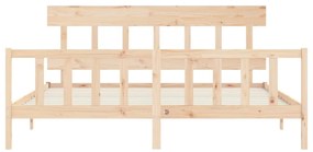 Estrutura de cama Super King Size com cabeceira madeira maciça