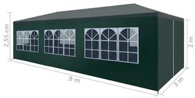 Tenda de Eventos Profissional Impermeável - 3x9 m - Verde