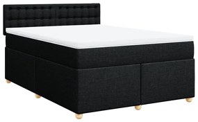 Cama com molas/colchão 140x200 cm tecido preto