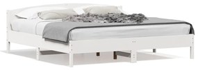 vidaXL Cama sem colchão 180x200 cm madeira de pinho maciça branco