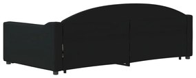 Sofá-cama com gavetão e gavetas 100x200 cm tecido preto
