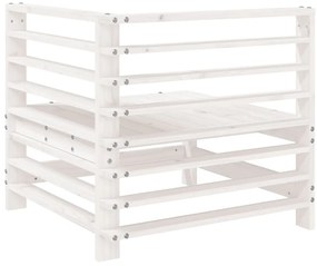 Sofá de canto para jardim madeira de pinho maciça branco