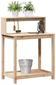 Mesa de jardinagem c/ prateleiras 82,5x50x109,5 cm pinho maciço