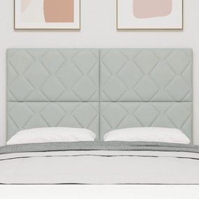 Cabeceira Design de Blocos de Diamante Cinza Claro 160 cm Veludo