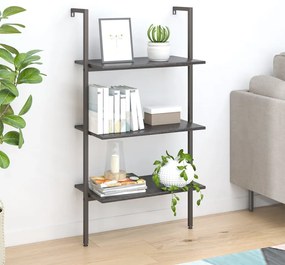 Unidade 3 prateleiras inclinada 64x35x120,5 cm preto